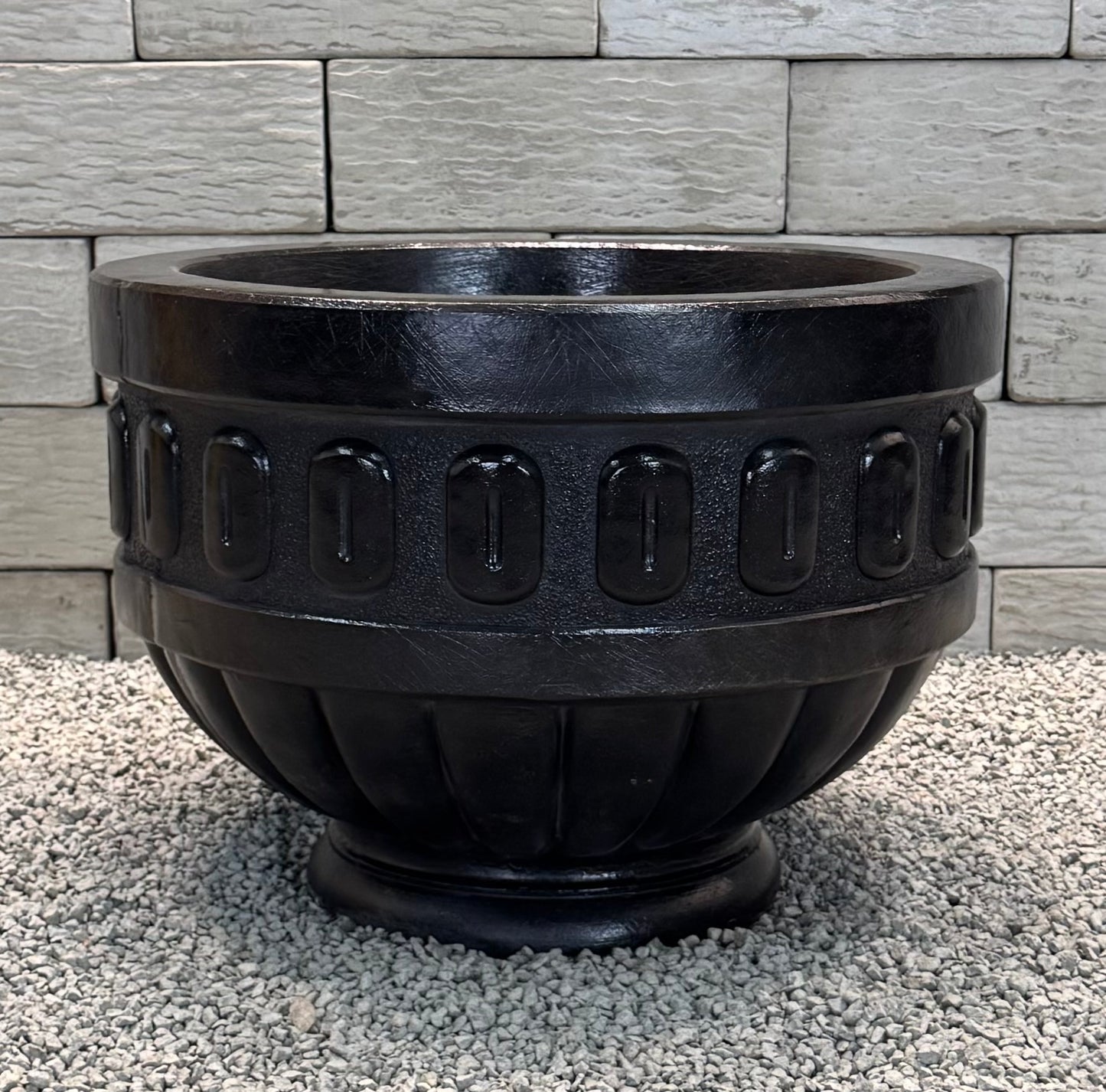 Classic Chalice Garden Planter Urn Shown in Ebony Black