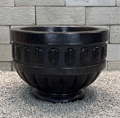 Classic Chalice Garden Planter Urn Shown in Ebony Black