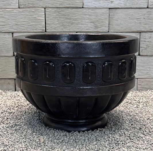 Classic Chalice Garden Planter Urn Shown in Ebony Black