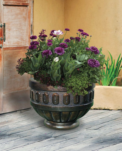 Chalice garden planter 21.5 inch cast stone urn made in USA with color choice