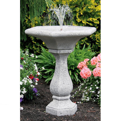 Chelsea Fleur De Lis Hexagon Fountain Cast Stone Made in the USA