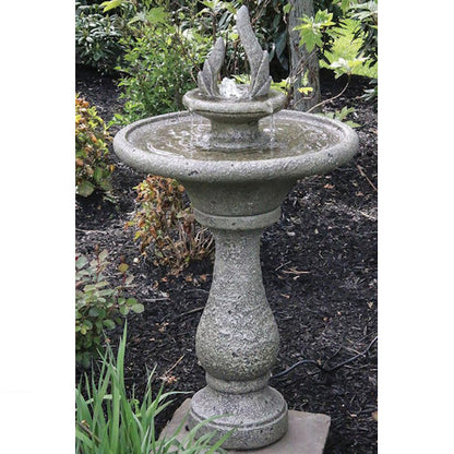 Chelsea Petal Point Fountain with Light Cement Statuary