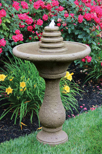 Chelsea Round Tiered Lighted Fountain brings timeless sophistication and gentle motion to any outdoor retreat