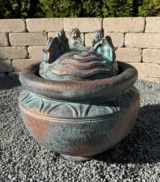 Cherub Trio Bubbler Garden Fountain Water Basin Sculpture