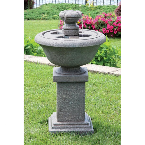 Chesire Two Tier Fountain on Square Pedestal 34" H