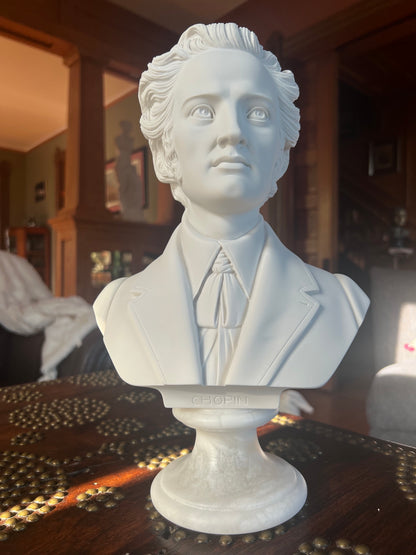 Chopin Frederick Bust Marble Portrait Bust Sculpture Egregia Italian Statuary