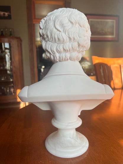 Back view of Chopin Frederick Bust Marble Portrait Bust Sculpture Egregia Italian Statuary
