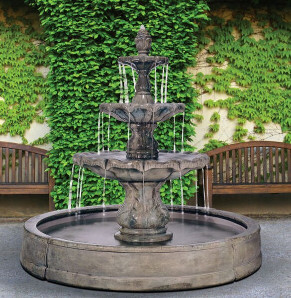 Classic Finial In Valencia Pool Fountain Traditional Cement Henri Stone