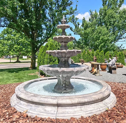 Toscana Grand Pool Finial Fountain Ensemble Estate sized water feature