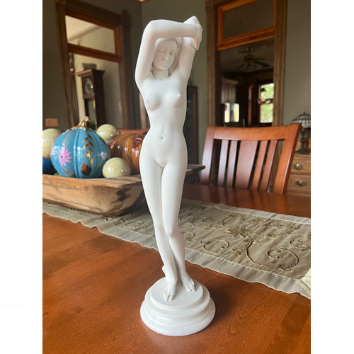 Virgo Classical Nude Female Statue 16" – Italian Alabaster Art