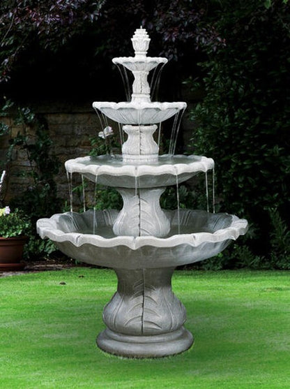 Classical Finial Fountain Four Tiered Italian Traditional Cement Décor