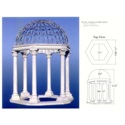 Classical Gazebo Basic Set Stone Columns Garden Decor