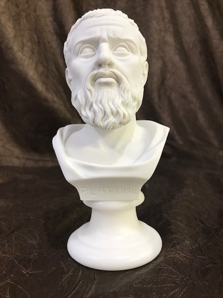 Philosopher Bust of Plato Marble Statuette Figurine Head Sculpture