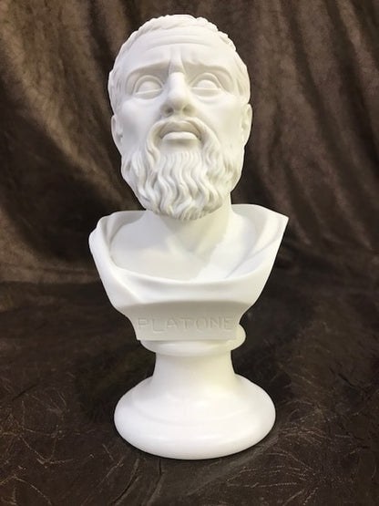 Philosopher Bust of Plato Marble Statuette Figurine Head Sculpture