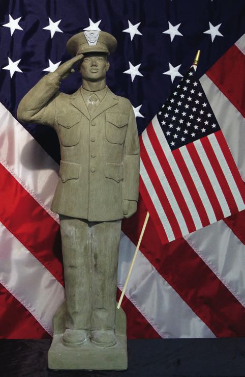 American Soldier Saluting Coast Guard statue 30" cast stone made in USA