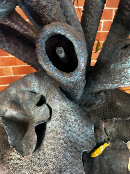 Coastal Kingdom Marine Sculpture Fountain Close up of spout in Coral