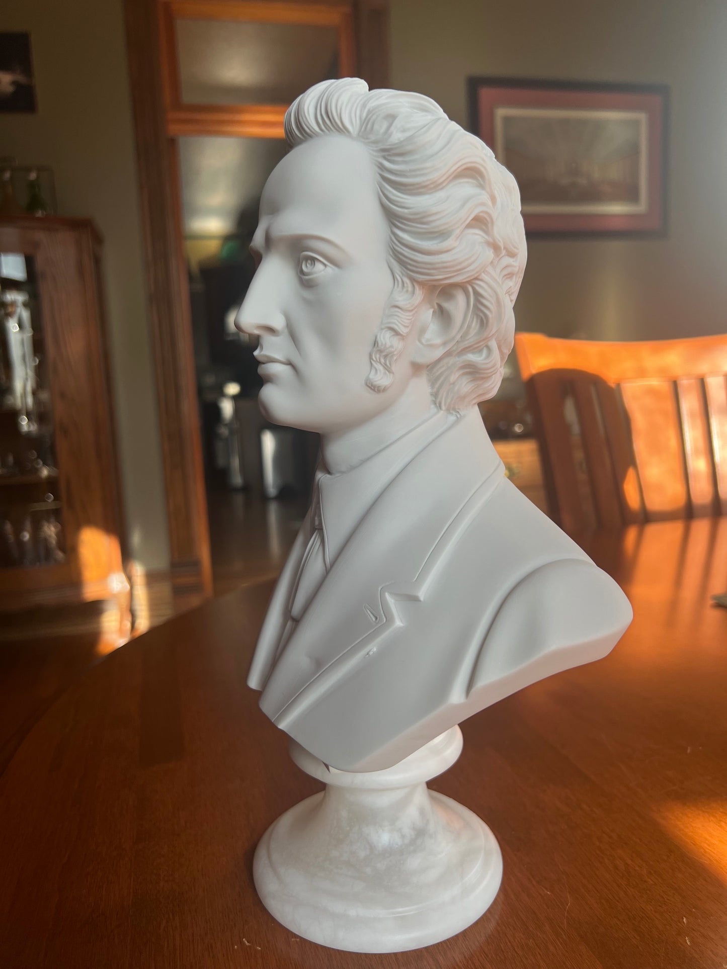 A. Gianelli Chopin Frederick Bust Marble Portrait Bust Sculpture Egregia Italian Statuary