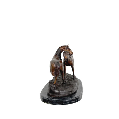 Companion Horses Tabletop Bronze Statue