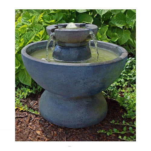 Copa Garden Fountain with Light Round Basin water flow