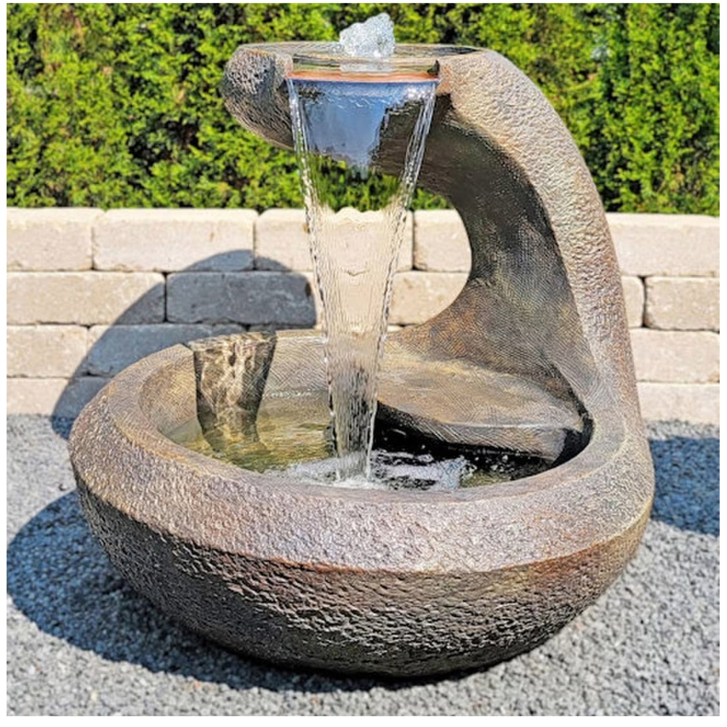 Copperhead Garden Fountain Cast Stone
