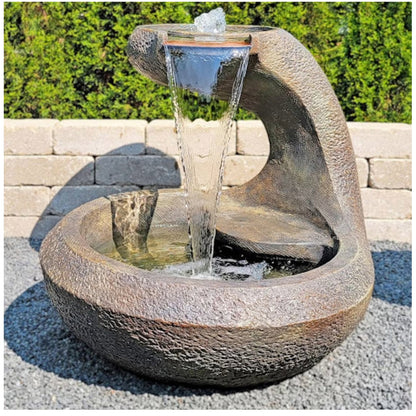 Copperhead Garden Fountain Cast Stone