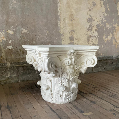 Corinthian Cocktail Table Base Greek  capital enveloped with acanthus leaves