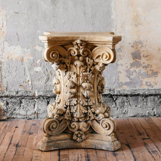 Corinthian Dining Table Base Double-sided Corinthian capital with detailed acanthus leaves