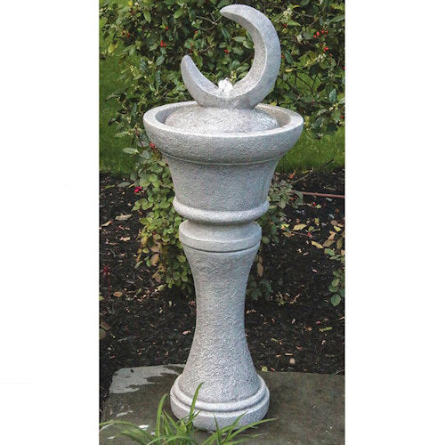 Crescent Moon Fountain with Light Luna Modern Outdoor Made Decorative