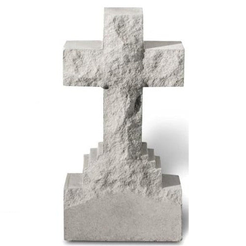 Cement cross statue perfect for outdoor use or for in the garden memorial