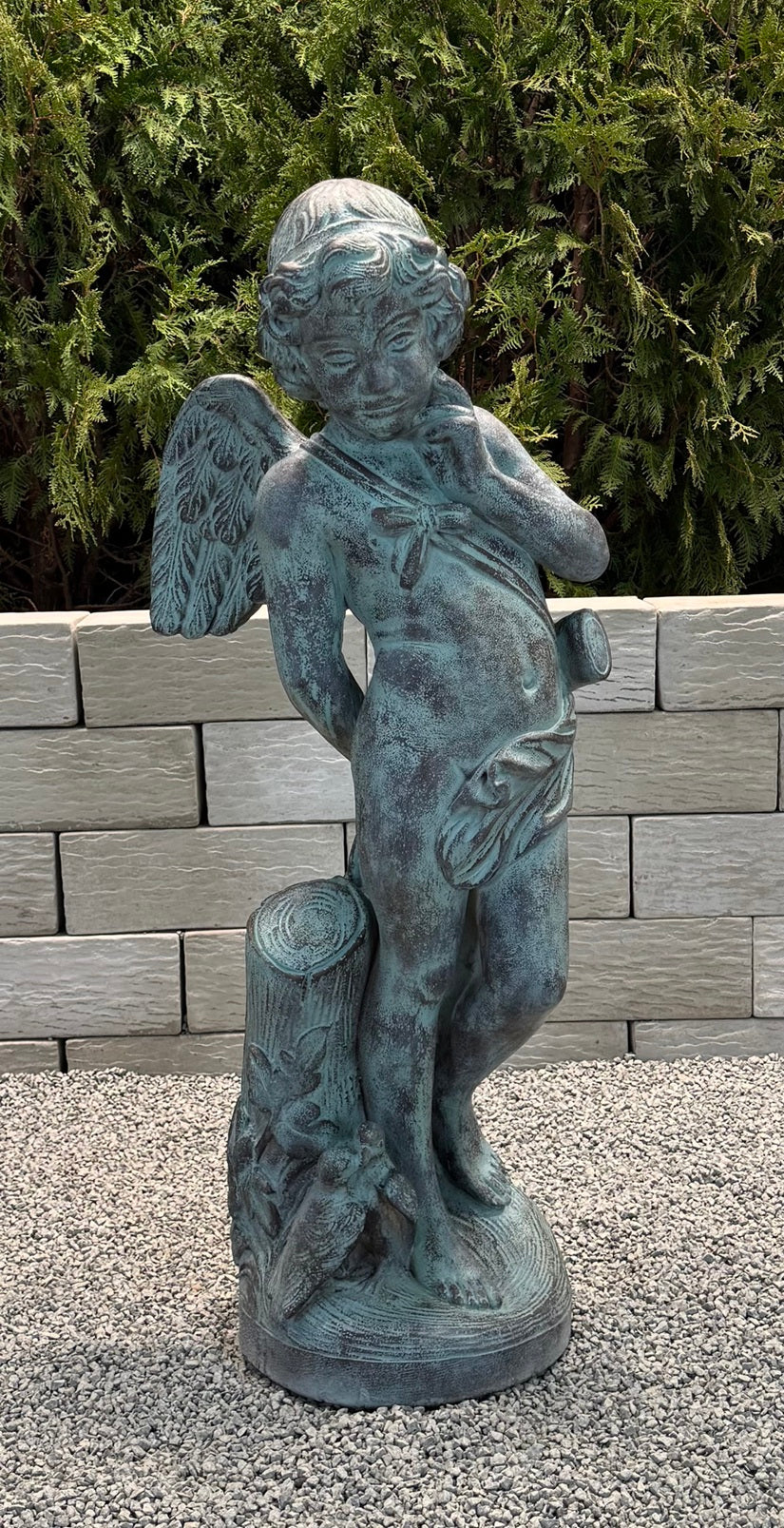 44 inch cupid garden statue cast stone cherub God of Love sculpture