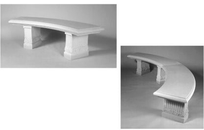 Curved Garden Seat Bench memorial Architectural  with fluted supports