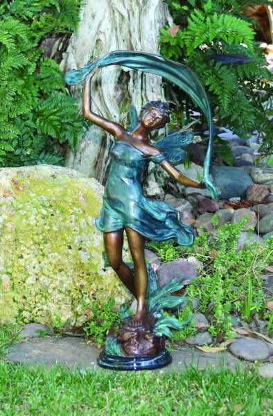 Dancing Fairy Bronze Garden Statue