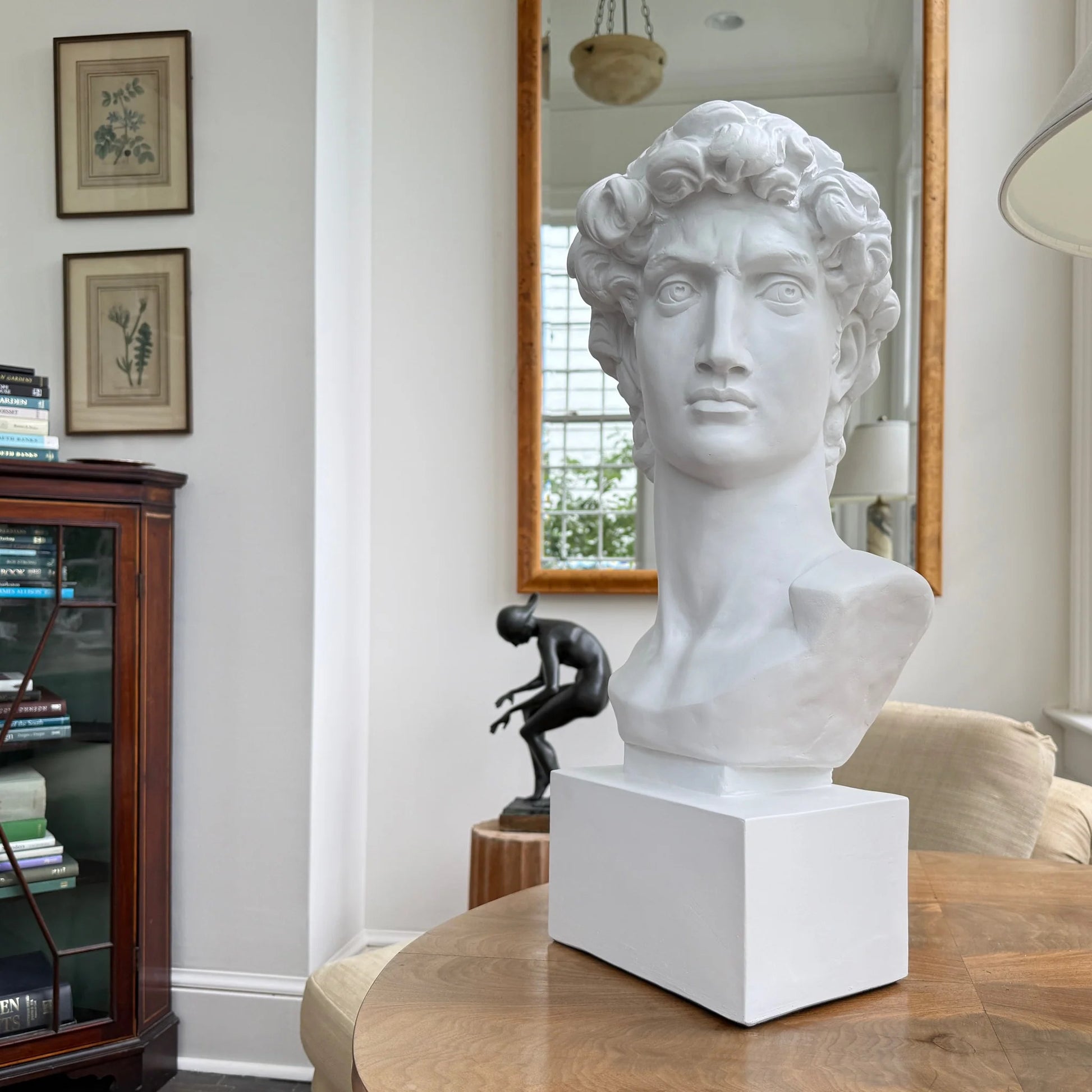 Plaster Art Grade David Bust By Michelangelo Statue Head Portraiture Sculpture 