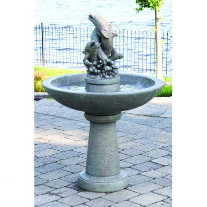 Dolphin Trio Spouting Garden Fountain 46" High