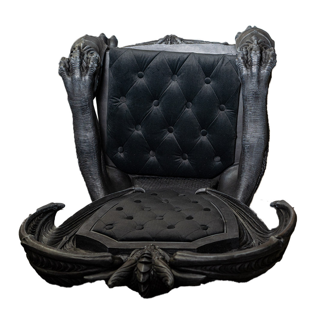 Top view Winged dragon throne medieval style chair fantasy artwork display seating