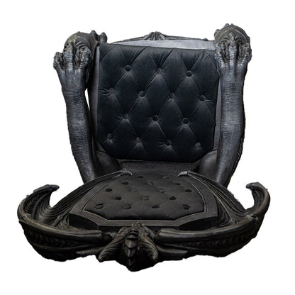 Top view Winged dragon throne medieval style chair fantasy artwork display seating