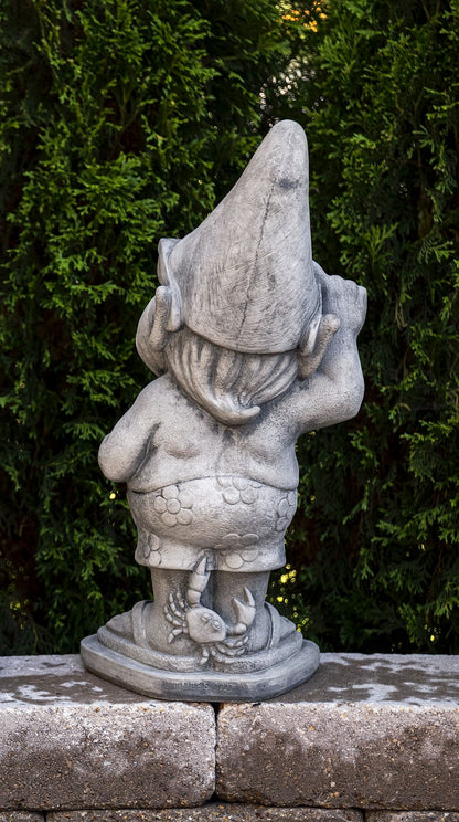 Dude Sunny Sid the Cool Gnome Statue surfer sculpture and awesome flip-flops