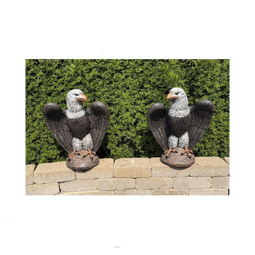 Eagle Garden Set Left and Right Statues realistic coloring large scale sculptures