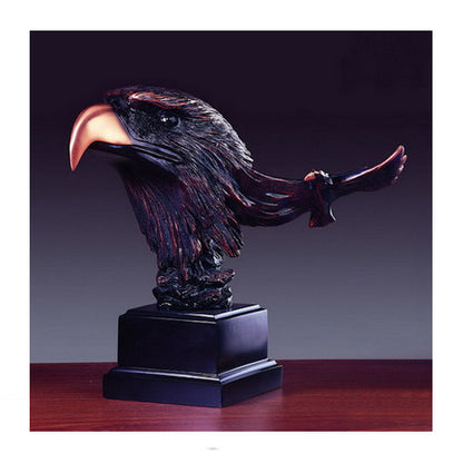Patriotic eagle trophy with strong beak and detailed feathers great for awards or recognition