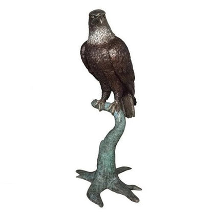 Eagle On A Tree Bronze Sculpture Large statue wild bird statuary
