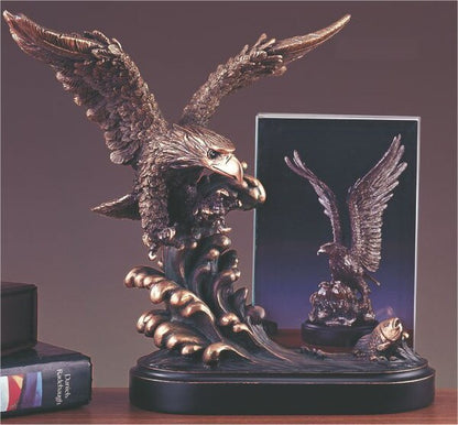 Eagle Picture Frame Sculptural On Waves Proud Bird Commemorative Award