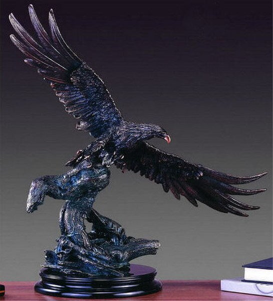 Eagle Sculpture Taking Off In Flight Add your own plaque for awards and trophies.