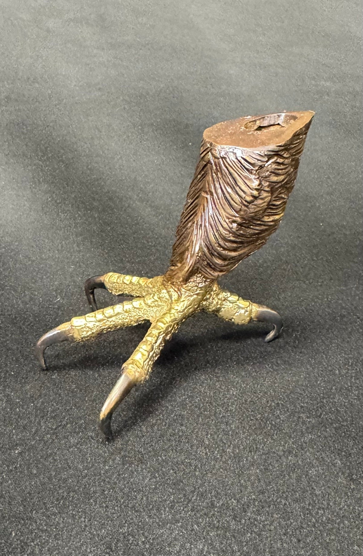 Lost Wax Bronze Eagle Claw Pen Stand