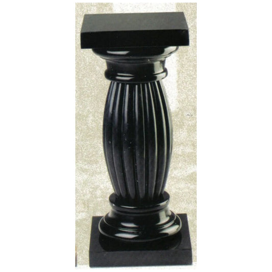 Black Marble Pedestal Column Sculptural Pinth Solid Elegant Artwork
