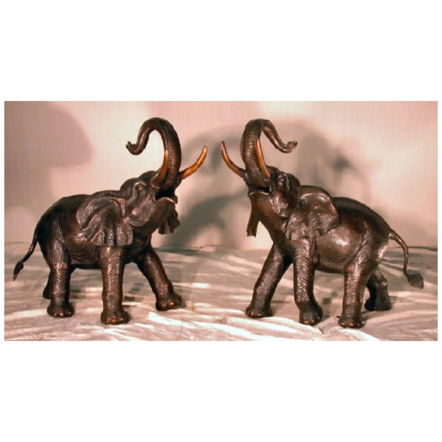 Elephant Pair Bronze Scultpures 38"high