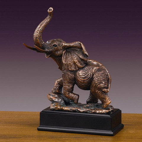 Elephant Trunk Raised Sculpture 10" for Awards, Trophies & Gifts Sculpture running