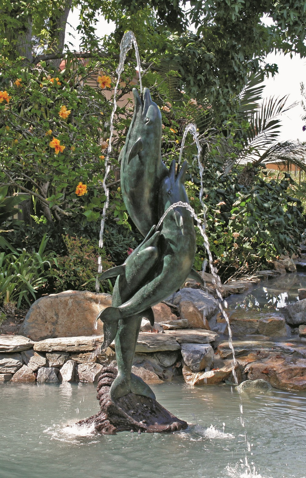Three Dolphins Entwined Fountain Sculpture large fountain installations