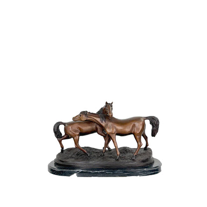 Equestrian Harmony Bronze Sculpture two horses