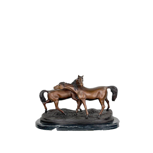 Equestrian Harmony Bronze Sculpture two horses