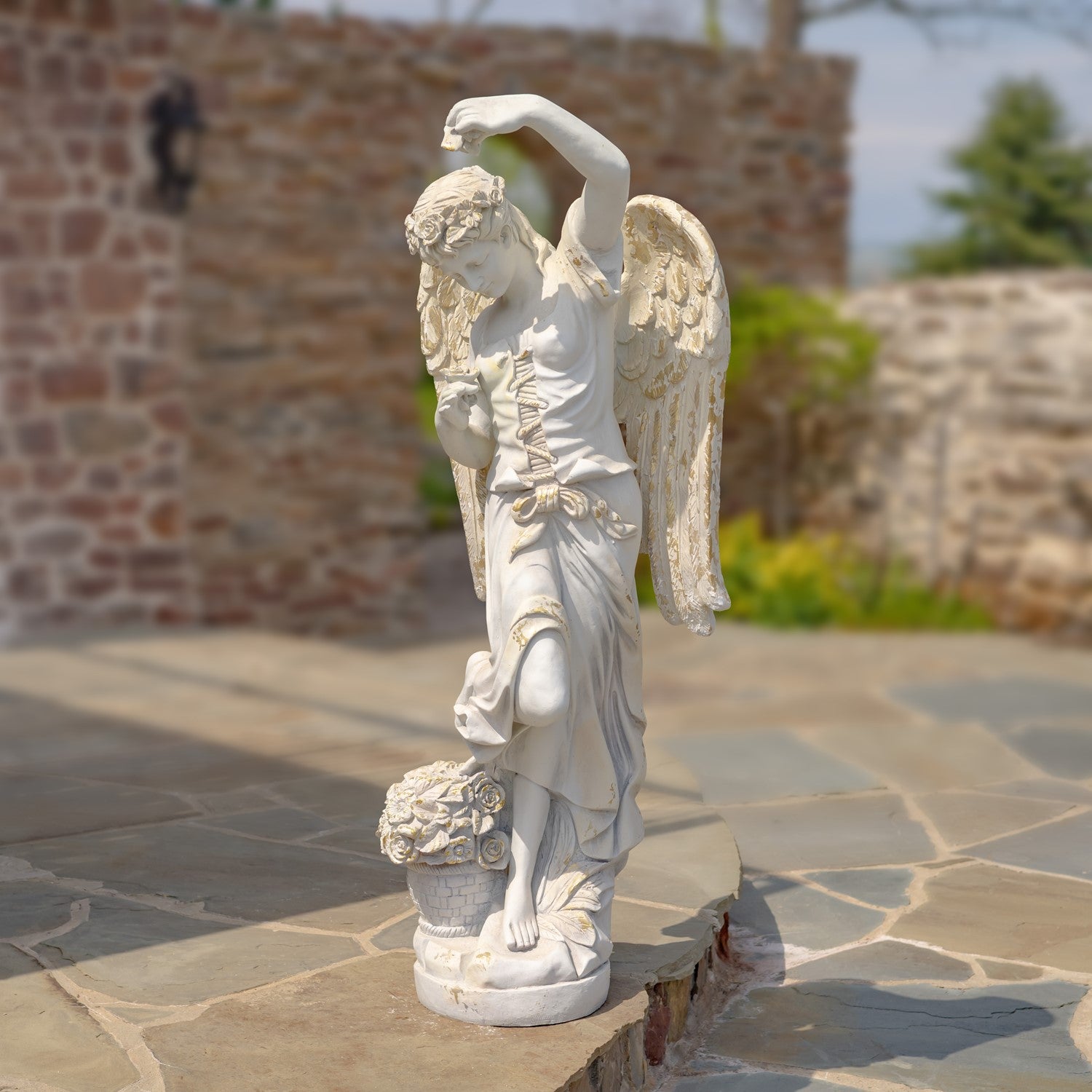 Estate Grand Renaissance Angel Garden Life-Size Statue 